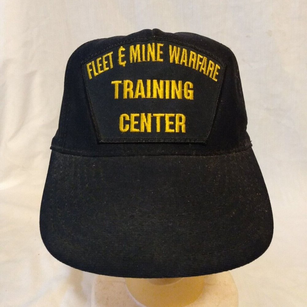 vintage navy fleet & mine warfare training center cap hat